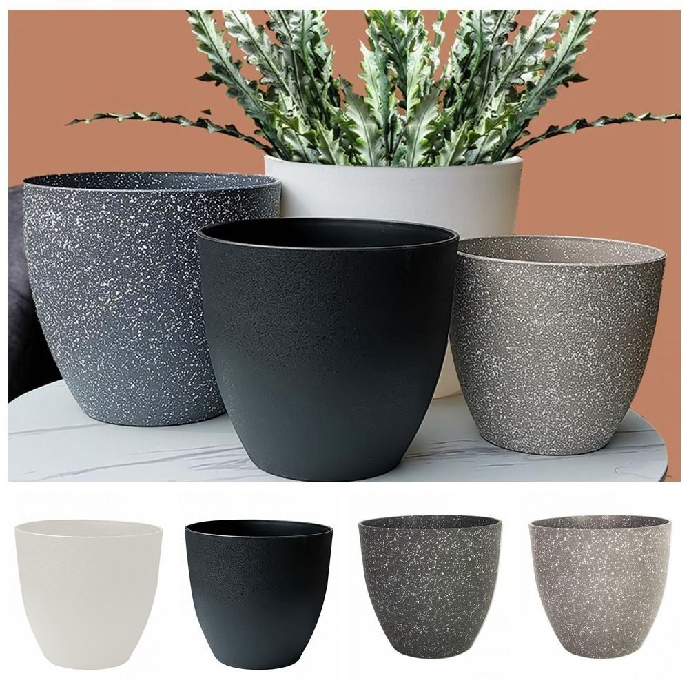 Aloe Vera Pot - Frosted เลียนแบบหินกระถางดอกไม้สวนดอกไม้พืชสีเขียวหม้อยุโรปสไตล์หนาและทนทานกระถางดอกไม้พลาสติก