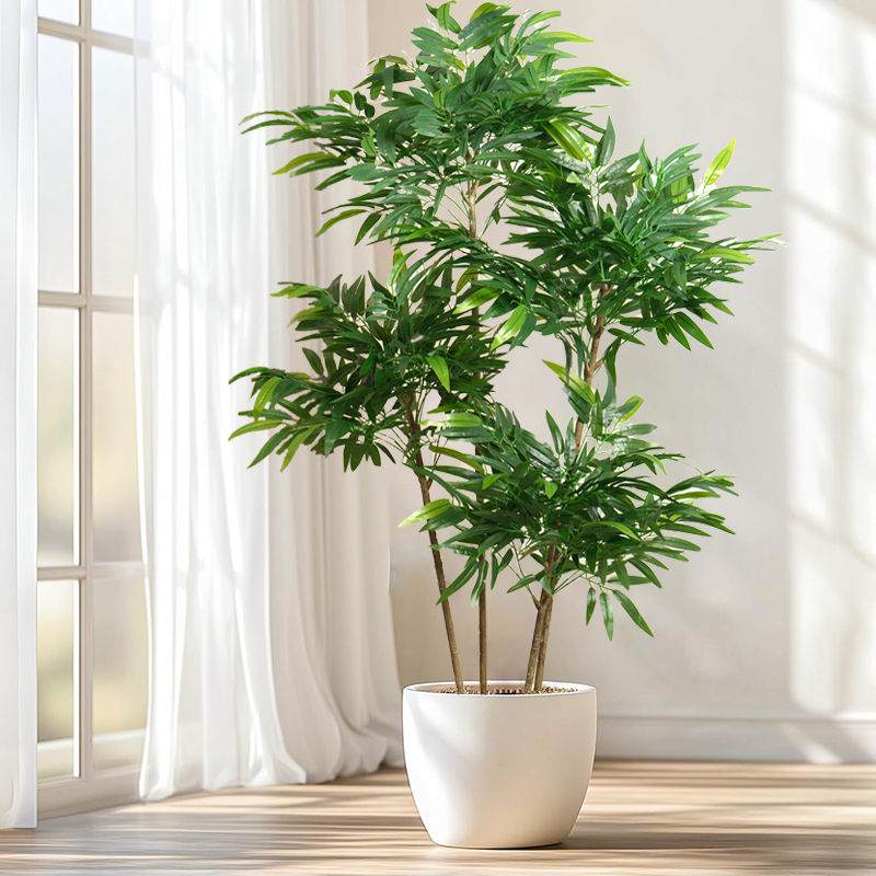 Ficus Lyrata Tree - ต้นไม้ใบไผ่ประดิษฐ์ขนาดใหญ่ 80-180 ซม. ต้นปาล์มปลอม พลาสติก กิ่งมอนสเตอร่า