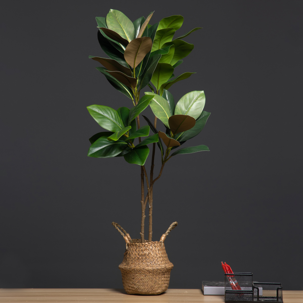 Dracaena Marginata - 105 ซม.2 ส้อมขนาดใหญ่พืชประดิษฐ์ปลอม Magnolia Tree สาขาพลาสติกยางใบสูงภูมิทัศน์สีเขียวสําหรับ