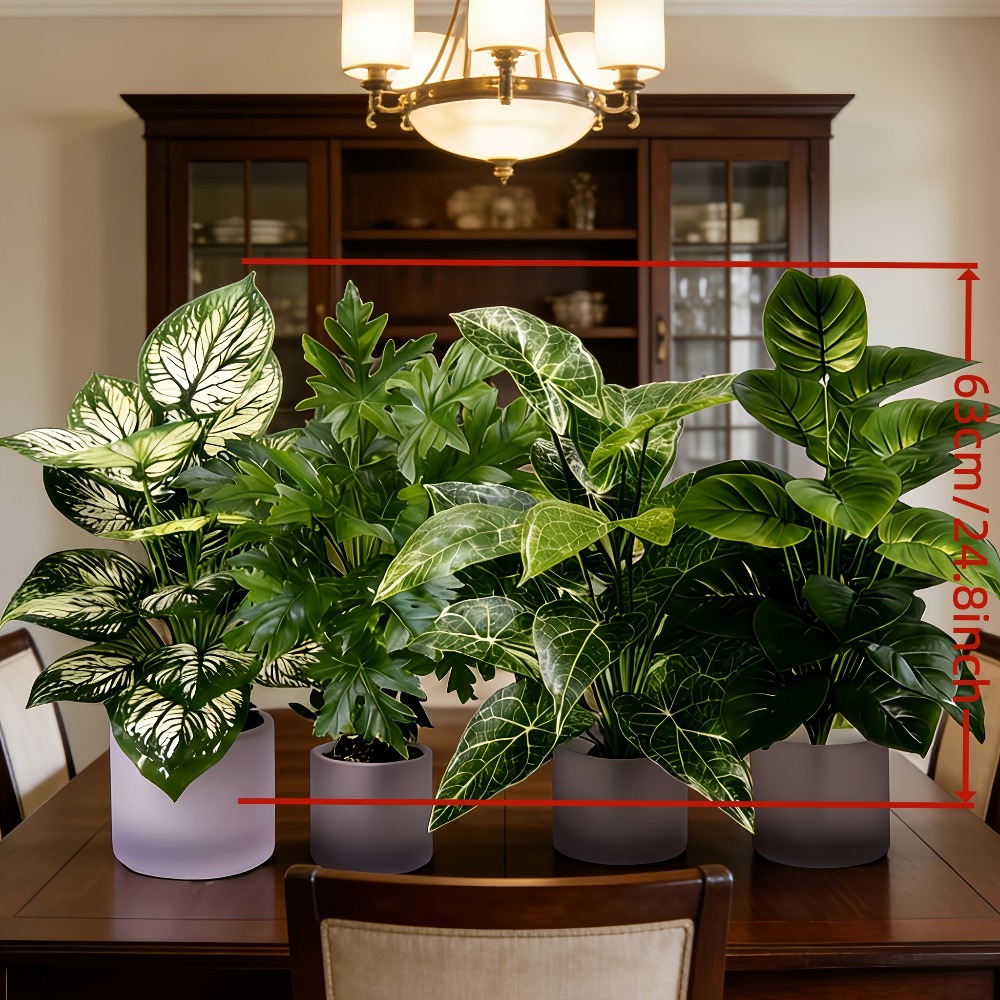 ต้นไม้ประดิษฐ์ 4 ชิ้น พร้อมใบ  - Dracaena Marginata บทวิจารณ์และราคา