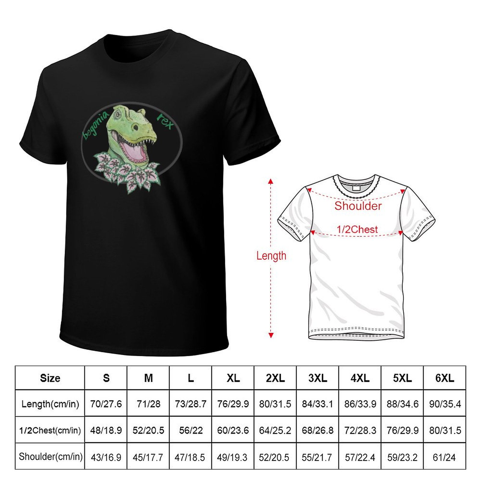 เสื้อยืดลายทีเร็กซ์เบโกเนีย เส - Begonia Rex บทวิจารณ์และราคา